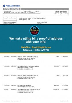Poland Pro Fake Bank  Statement Polski Sample Fake utility bill